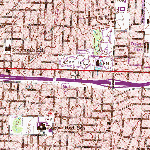 Topographic Map of Revival Time Tabernacle Church, OK