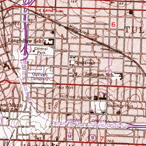 Topographic Map of Rockford Church of Christ, OK
