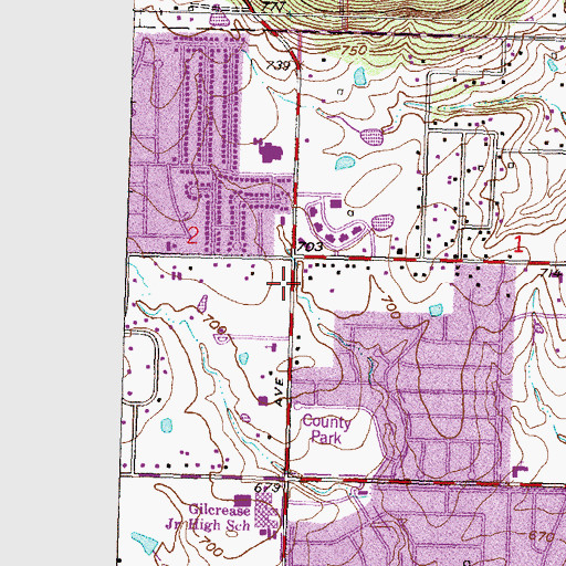 Topographic Map of Rose of Sharon Baptist Church, OK