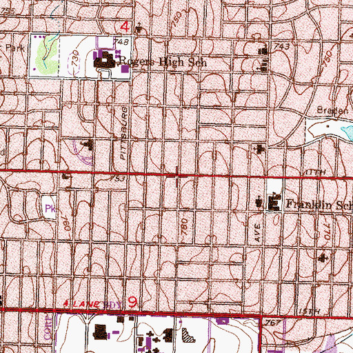 Topographic Map of Sandusky Avenue Christian Church, OK