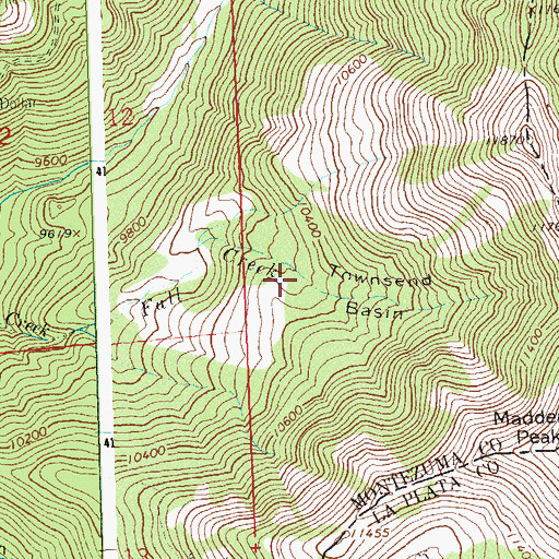 Topographic Map of Townsend Basin, CO