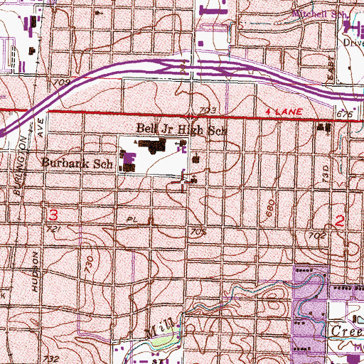 Topographic Map of Sheridan Avenue Christian Church, OK