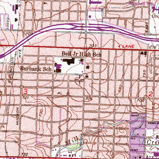 Topographic Map of Sheridan Christian Center, OK