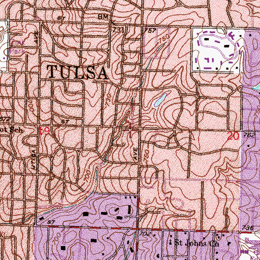 Topographic Map of Sixth Church of Christ, OK