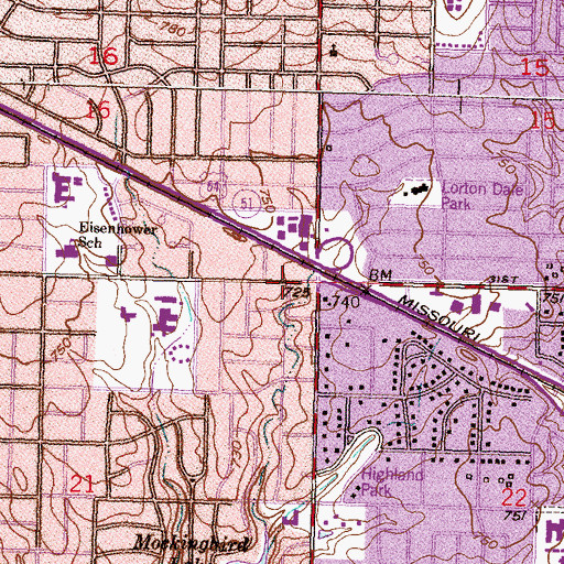 Topographic Map of Sixth Church Reading Room, OK