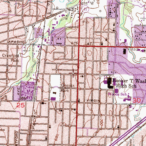Topographic Map of Solid Rock Baptist Church, OK