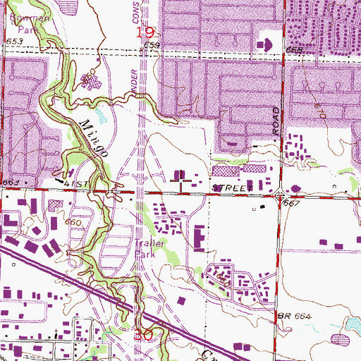 Topographic Map of South Park Community Church, OK
