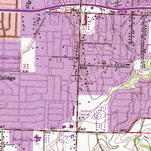 Topographic Map of Southern Hills Baptist Church, OK