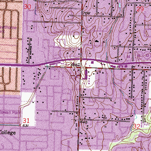 Topographic Map of Southern Hills Church of Christ, OK