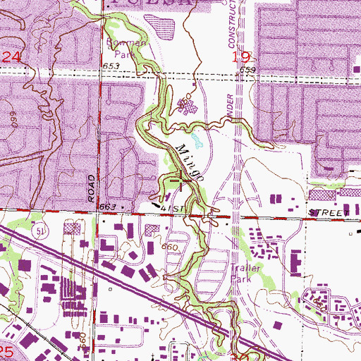 Topographic Map of Southwood Baptist Church, OK