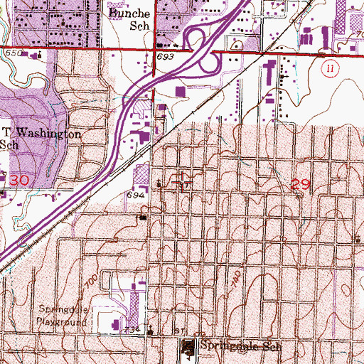 Topographic Map of Springdale Church of God, OK
