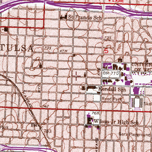Topographic Map of Saint Anthonys Orthodox Christian Church, OK