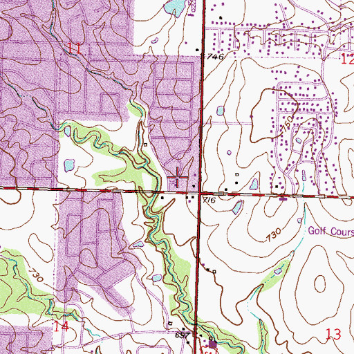 Topographic Map of Saint Columbia-Iona Episcopal Church, OK