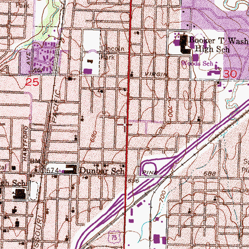 Topographic Map of Saint John AME Church, OK