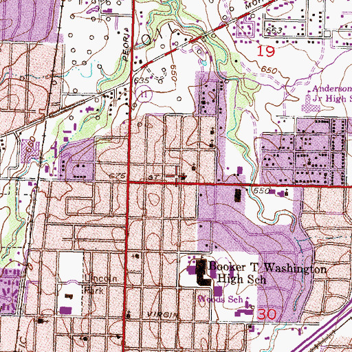 Topographic Map of Saint Luke Baptist Church, OK