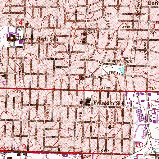 Topographic Map of Saint Lukes Episcopal Church, OK