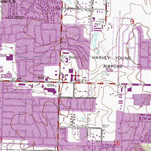 Topographic Map of Saint Pauls Church of the Nazarene, OK