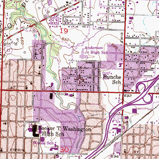 Topographic Map of Saint Peter Baptist Church, OK