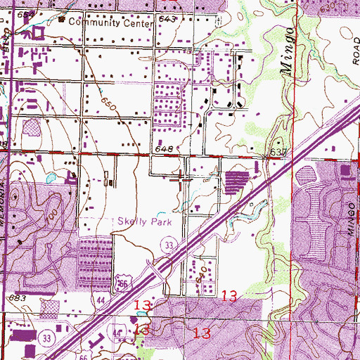 Topographic Map of Saint Peters Episcopal Church, OK