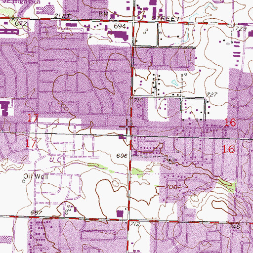 Topographic Map of Saint Thomas More Catholic Church, OK