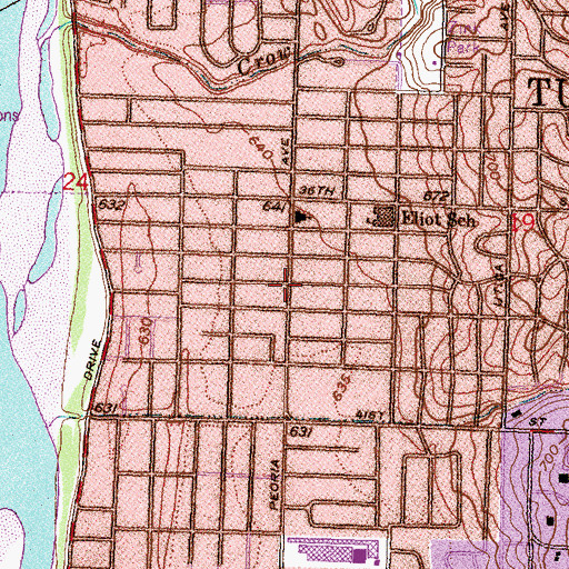 Topographic Map of Trinity United Methodist Church, OK