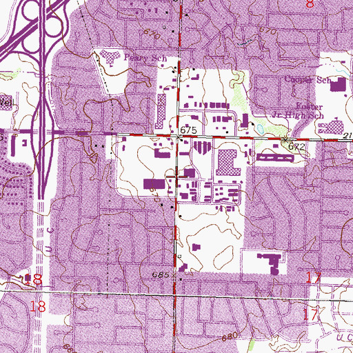 Topographic Map of Truth Shall Triumph Church, OK
