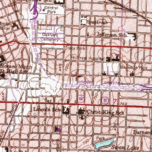 Topographic Map of Tulsa Indian Baptist Church, OK