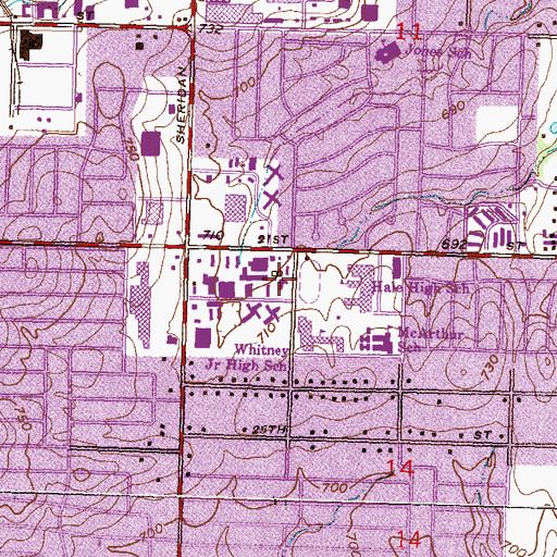 Topographic Map of United Methodist Church, OK