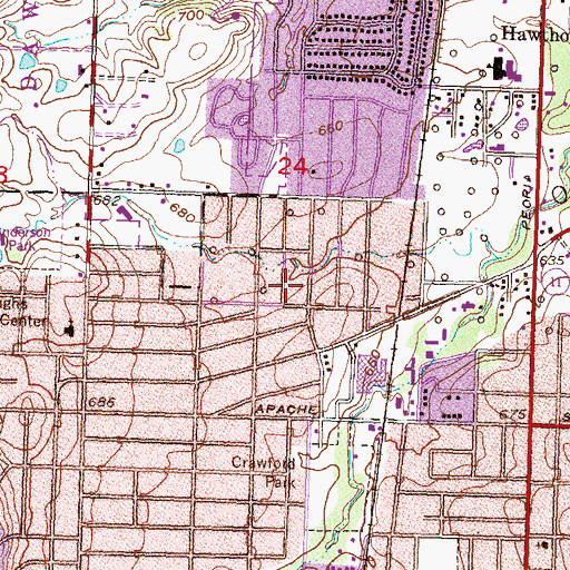 Topographic Map of United Temple Church, OK