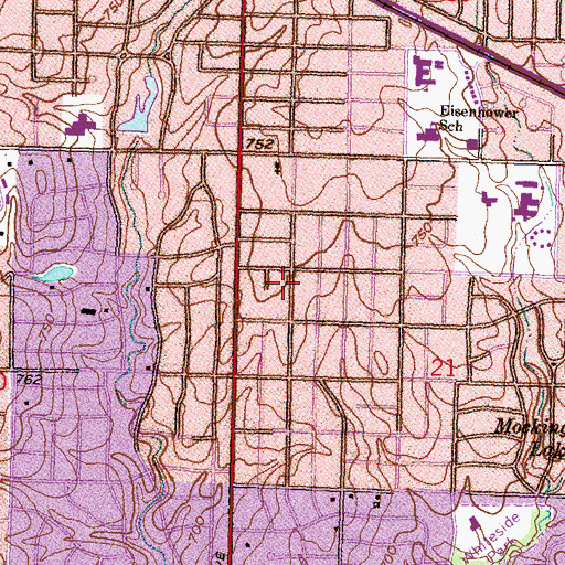 Topographic Map of Unity Church of Christianity, OK