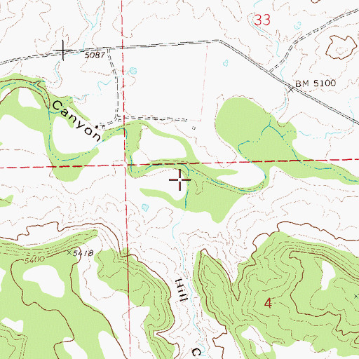 Topographic Map of Hill Canyon, CO