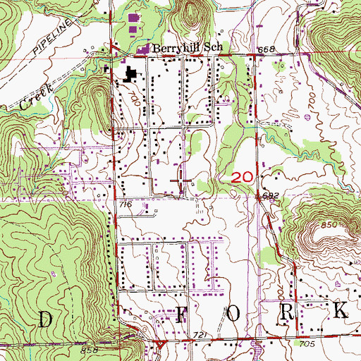 Topographic Map of Western Hills Assembly of God Church, OK
