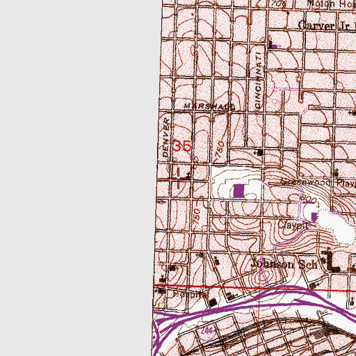 Topographic Map of Westminster Presbyterian Church, OK