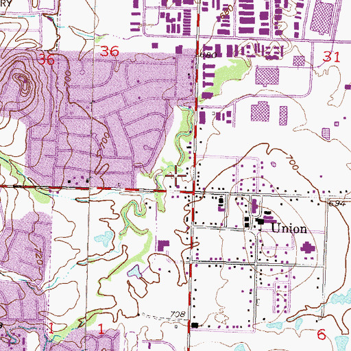Topographic Map of Woodland Park Assembly of God Church, OK