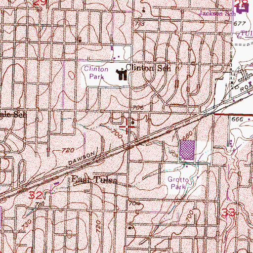 Topographic Map of World Wide Faith Ministries Church, OK