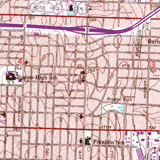 Topographic Map of Yale Avenue Presbyterian Church, OK