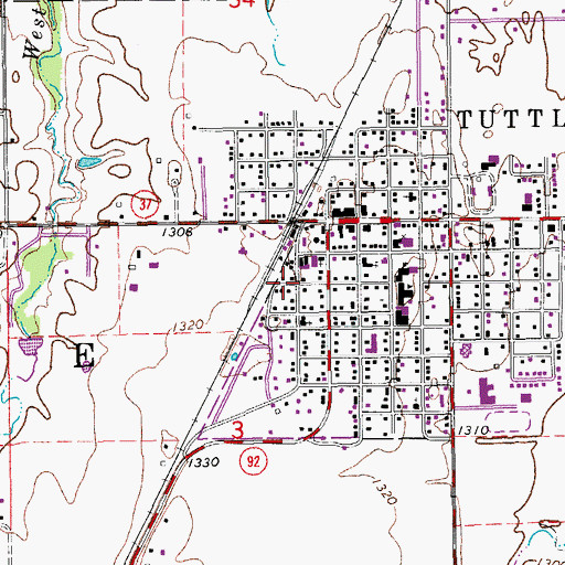 Topographic Map of Church of Christ, OK