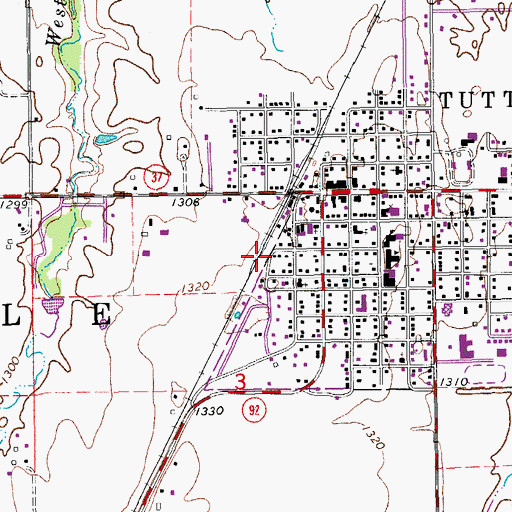 Topographic Map of First Baptist Church of Tuttle, OK