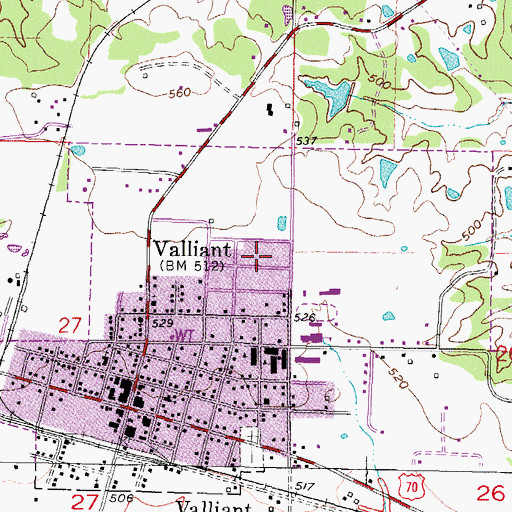 Topographic Map of J. Leland Burkett Ministries Church, OK