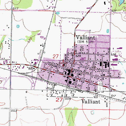 Topographic Map of United Methodist Church, OK