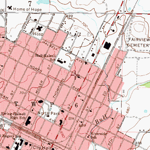 Topographic Map of Green Country Christian Church, OK