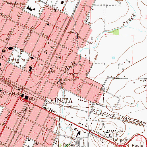 Topographic Map of Pentecostal Church of God, OK