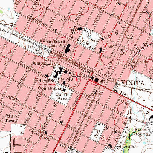 Topographic Map of Pentecostal House of Prayer Church, OK