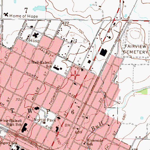 Topographic Map of Seventh Day Adventist Church, OK