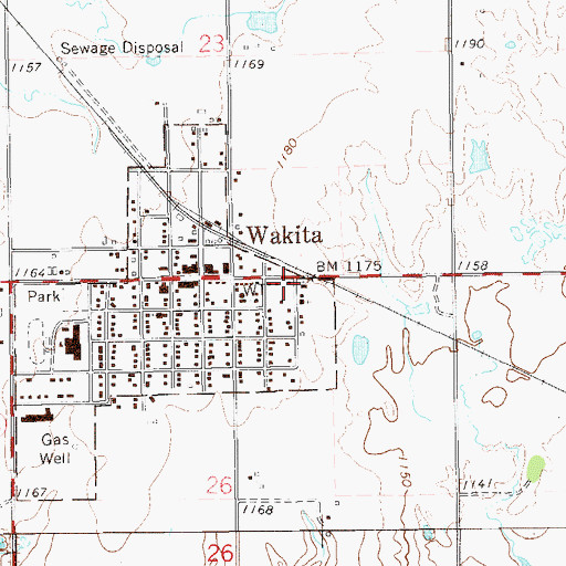 Topographic Map of Catholic Church, OK