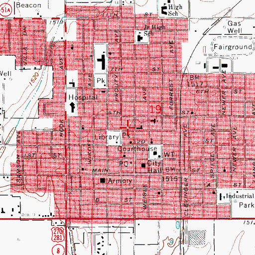 Topographic Map of Christian Church, OK