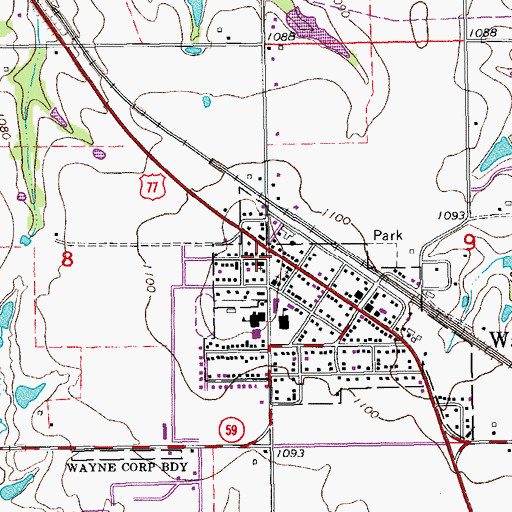 Topographic Map of Church of Christ, OK