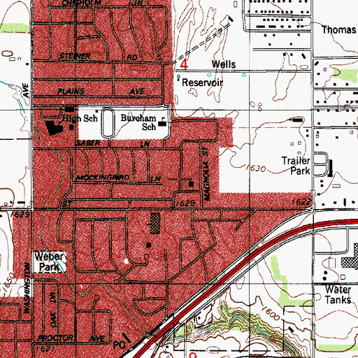 Topographic Map of Church of Christ, OK