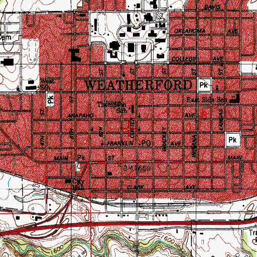 Topographic Map of Federated Church, OK