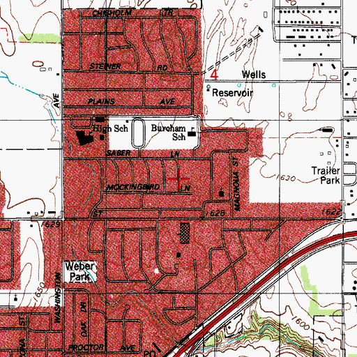 Topographic Map of Pine Acres Mennonite Church, OK